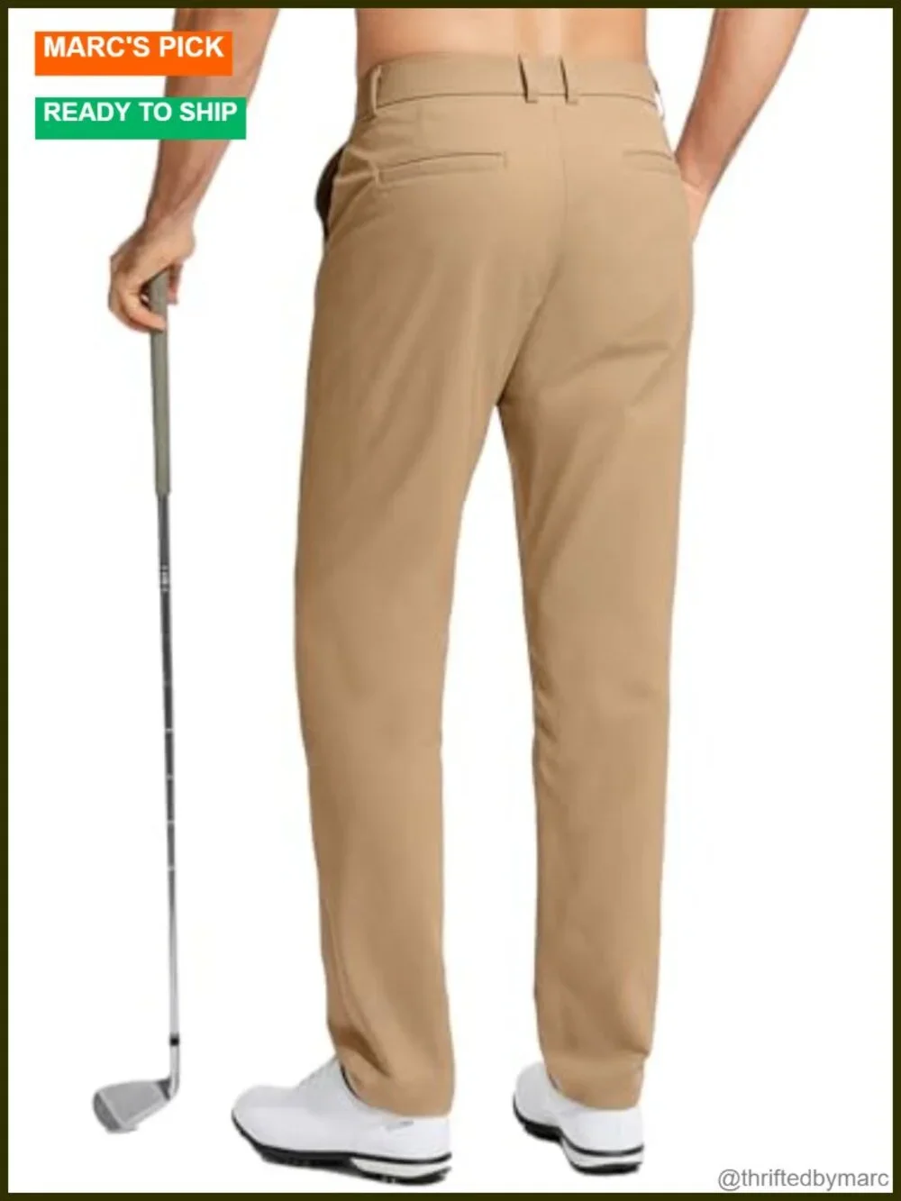 Men's Stretch Golf Pants Quick Dry Lightweight Straight Leg Slacks with Pockets